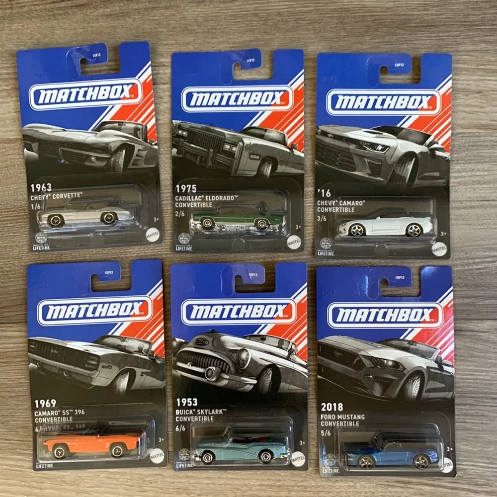 American Convertible Car Corvette Cadillac Camaro Mustang Skylark Matchbox set 🆕